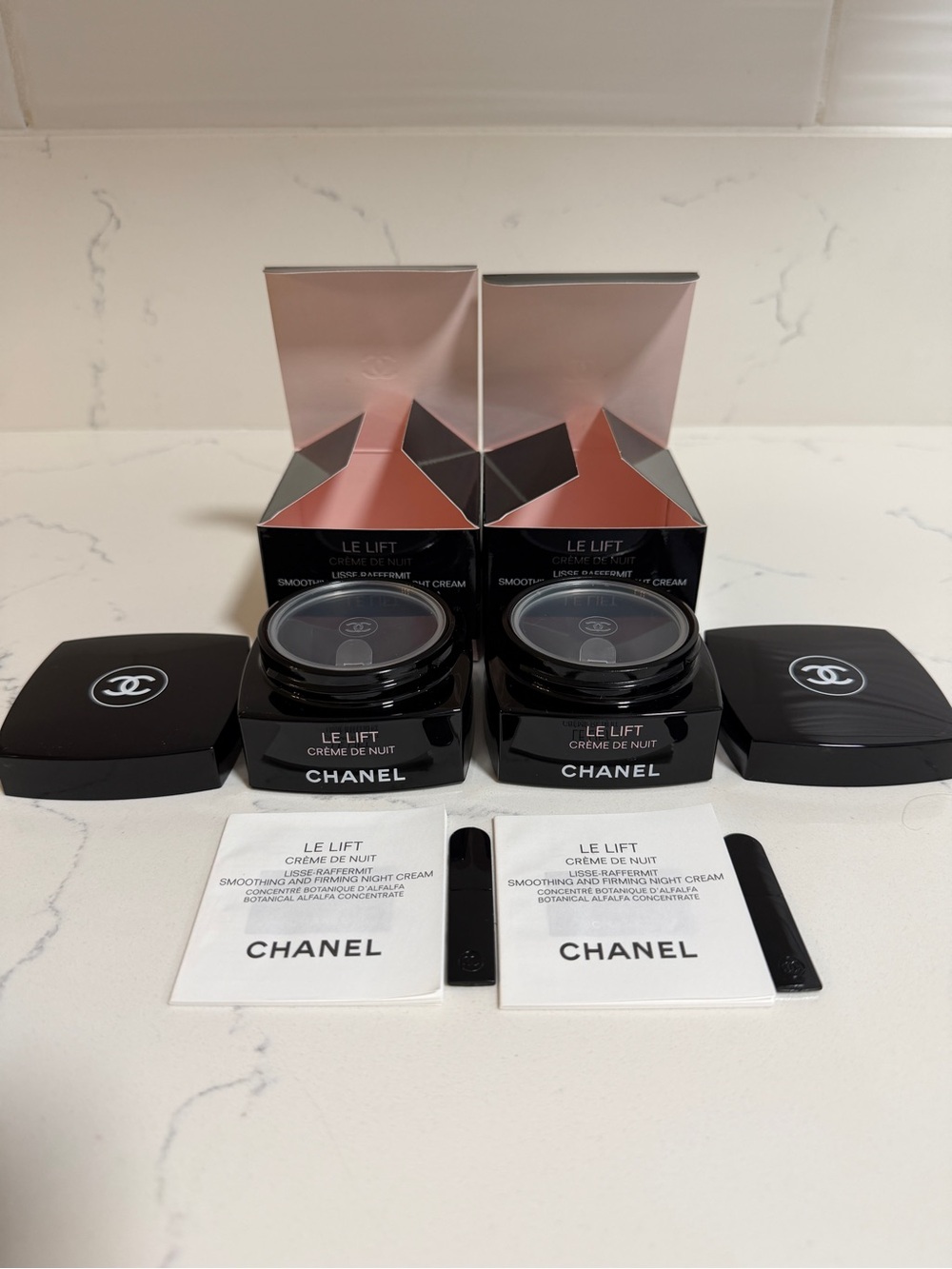 2 CHANEL Le Lift Crème de Nuit EMPTY jars